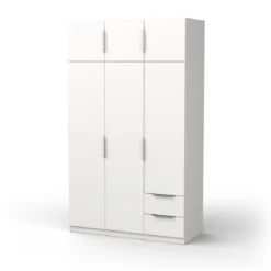GHOST ARMOIRE 6 PORTES 2 TIROIRS BLANC MAT