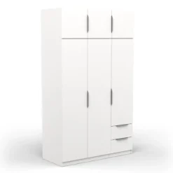 GHOST ARMOIRE 6 PORTES 2 TIROIRS BLANC MAT