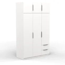 GHOST ARMOIRE 6 PORTES 2 TIROIRS BLANC MAT