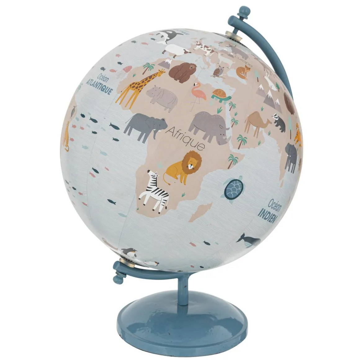 GLOBE BASE METAL ENFANT BLEU D.20CM