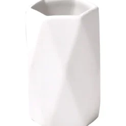 GOBELET GRES FORME LOSANGE BLANC