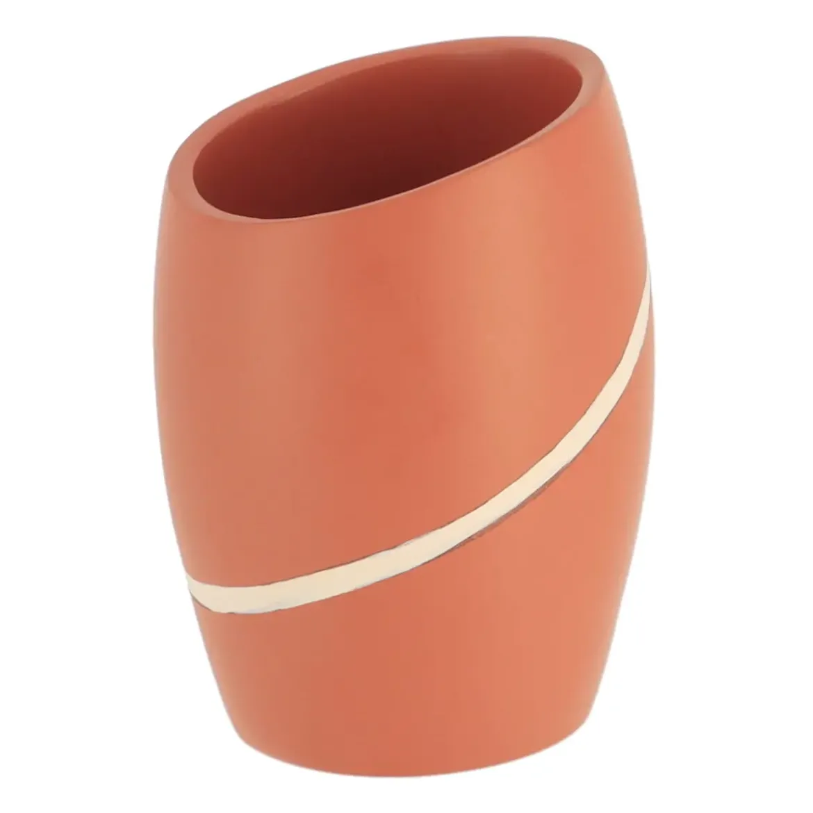 GOBELET POLYRESINE ARRONDI TERRACOTTA