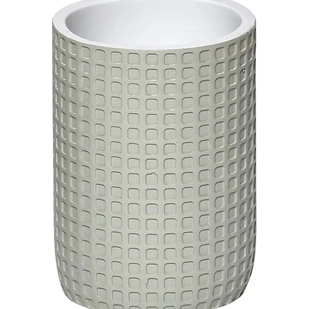 GOBELET POLYRESINE MOTIF CARRE VERT SAUGE