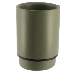 GOBELET POLYRESINE ROND KAKI NOIR