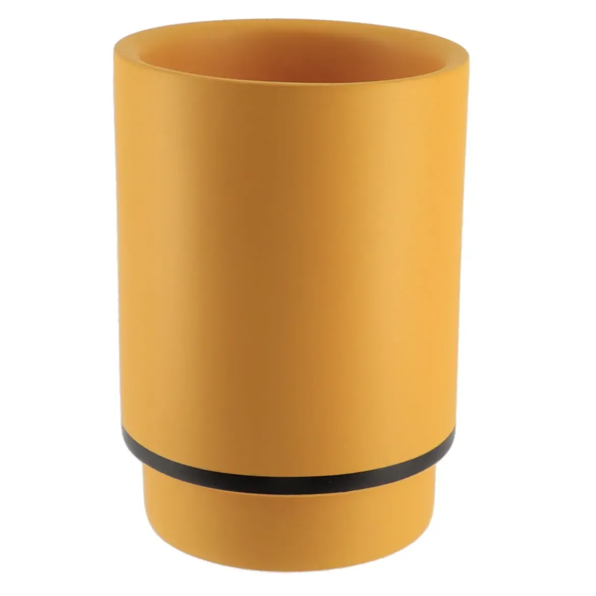 GOBELET POLYRESINE ROND OCRE NOIR