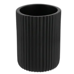 GOBELET STRIE ARRONDI POLYRESINE NOIR
