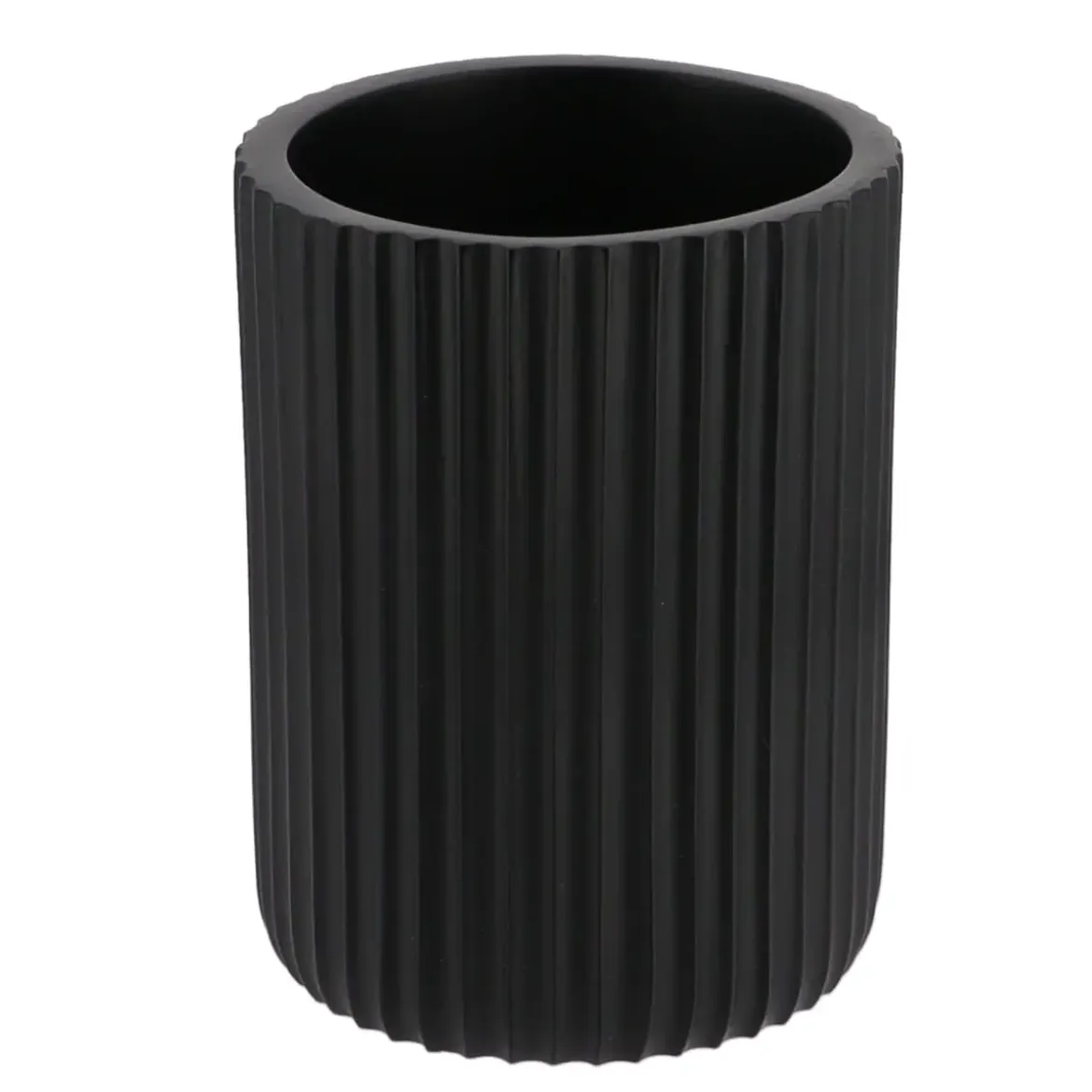 GOBELET STRIE ARRONDI POLYRESINE NOIR