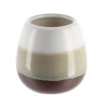 GOBELET GRES ROND TRICOLORE MARRON BEIGE