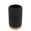 GOBELET POLYRESINE ROND EFFET MAILLE ET BAMBOU NOIR