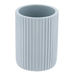 GOBELET STRIE ARRONDI POLYRESINE BLEU CLAIR