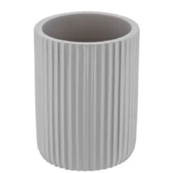 GOBELET STRIE ARRONDI POLYRESINE GRIS CLAIR