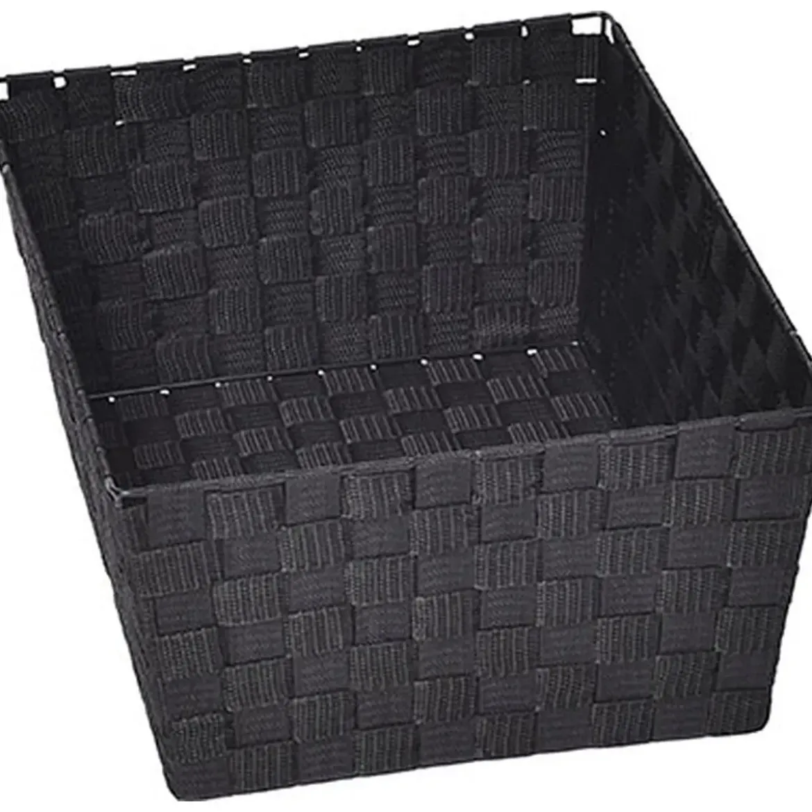 GRANDE PANIERE DRESSING EVASEE EN POLYESTER NOIR