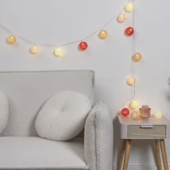 GUIRLANDE BOULE 20 LED NUANCE ROSE TAUPE
