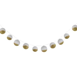 GUIRLANDE BOULES BLANC DORE