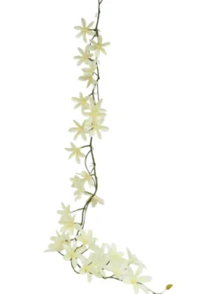 GUIRLANDE DE FLEURS DE VANILLE 30 FLEURS H160CM BLANC