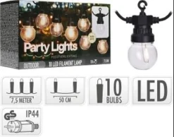 GUIRLANDE EXTERIEURE LED 10 AMPOULES L.7.5M