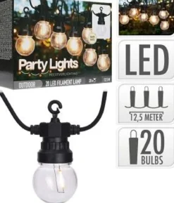 GUIRLANDE EXTERIEURE LED 20 AMPOULES L.12.5M