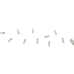 GUIRLANDE 10 FIOLES VERRE REMPLIES FLEURS BLANCHES