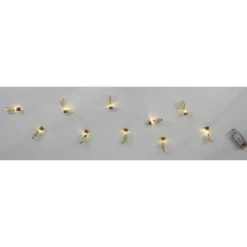 GUIRLANDE 10 FIOLES VERRE REMPLIES FLEURS BLANCHES