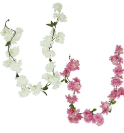 GUIRLANDE FLEURS POMMIER H150CM BLANC ET ROSE