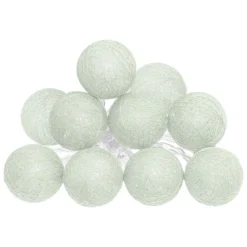 GUIRLANDE LED PILE 10 BOULES CELADON D.6CM
