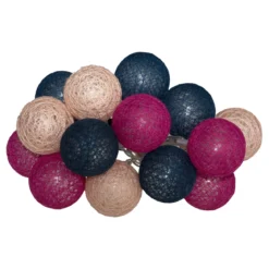 GUIRLANDE LED PILE 16 BOULES SORBET D.3.5CM