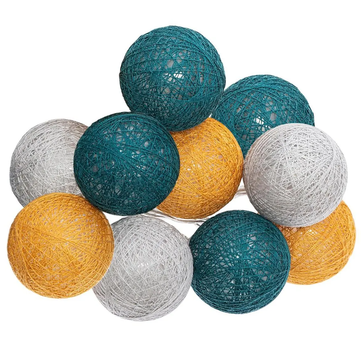 GUIRLANDE LED PILE 10 BOULES TROPI D.6CM