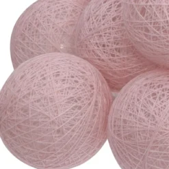 GUIRLANDE LED SECTEUR 20 BOULES ROSE D.6CM