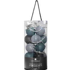 GUIRLANDE LED SECTEUR 20 BOULES TROPI D.6CM