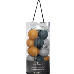 GUIRLANDE LED SECTEUR 20 BOULES TROPI D.6CM