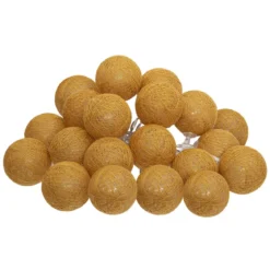 GUIRLANDE LED SECTEUR 20 BOULES OCRE D.6CM