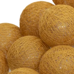 GUIRLANDE LED SECTEUR 20 BOULES OCRE D.6CM