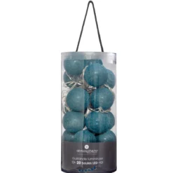 GUIRLANDE LED SECTEUR 20 BOULES BLEU D.6CM