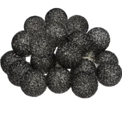 GUIRLANDE LED SECTEUR 20 BOULES NOIR D.6CM