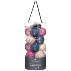 GUIRLANDE LED SECTEUR 20 BOULES SORBET D.6CM