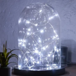 GUIRLANDE 40 MICROLED CHROME BLANC