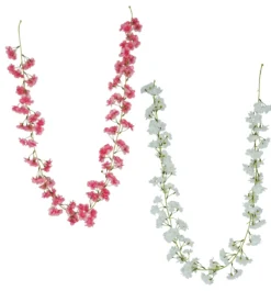GUIRLANDE POMMIER 135 FLEURS H140CM BLANC ET ROSE