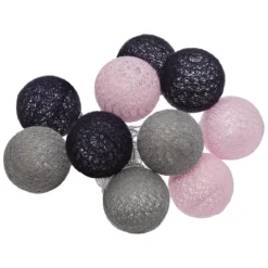 GUIRLANDE TARA PILE 10 BOULES PINKY D.6CM