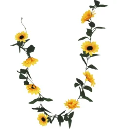 GUIRLANDE TOURNESOL 7 FLEURS H155CM JAUNE