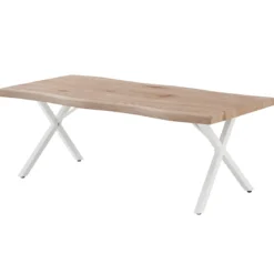 HERMIONE TABLE BASSE 120X60X45CM PIEDS BLANC