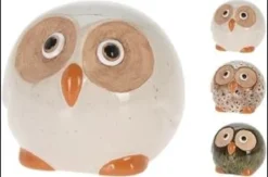 HIBOU JARDIN PORCELAINE 9X9X8CM