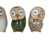 HIBOU SOLAIRE PORCELAINE 9X9X14.5CM