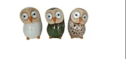 HIBOU SOLAIRE PORCELAINE 9X9X14.5CM