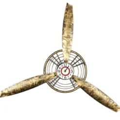 HORLOGE AVION 3 HELICES 60X55X3.5CM