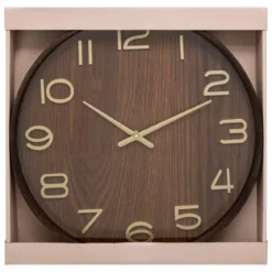 HORLOGE IVANA BOIS MARRON D.38CM