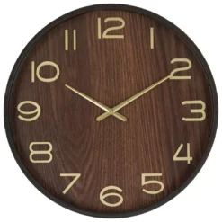 HORLOGE IVANA BOIS MARRON D.38CM