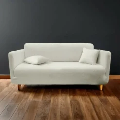 HOUSSE CANAPE 225X245X60CM BOUCLETTE UNIE EXT. LAINA NATUREL