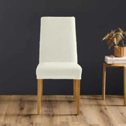 HOUSSE CHAISE 40X40X65CM BOUCLETTE UNIE EXT. LAINA NATUREL
