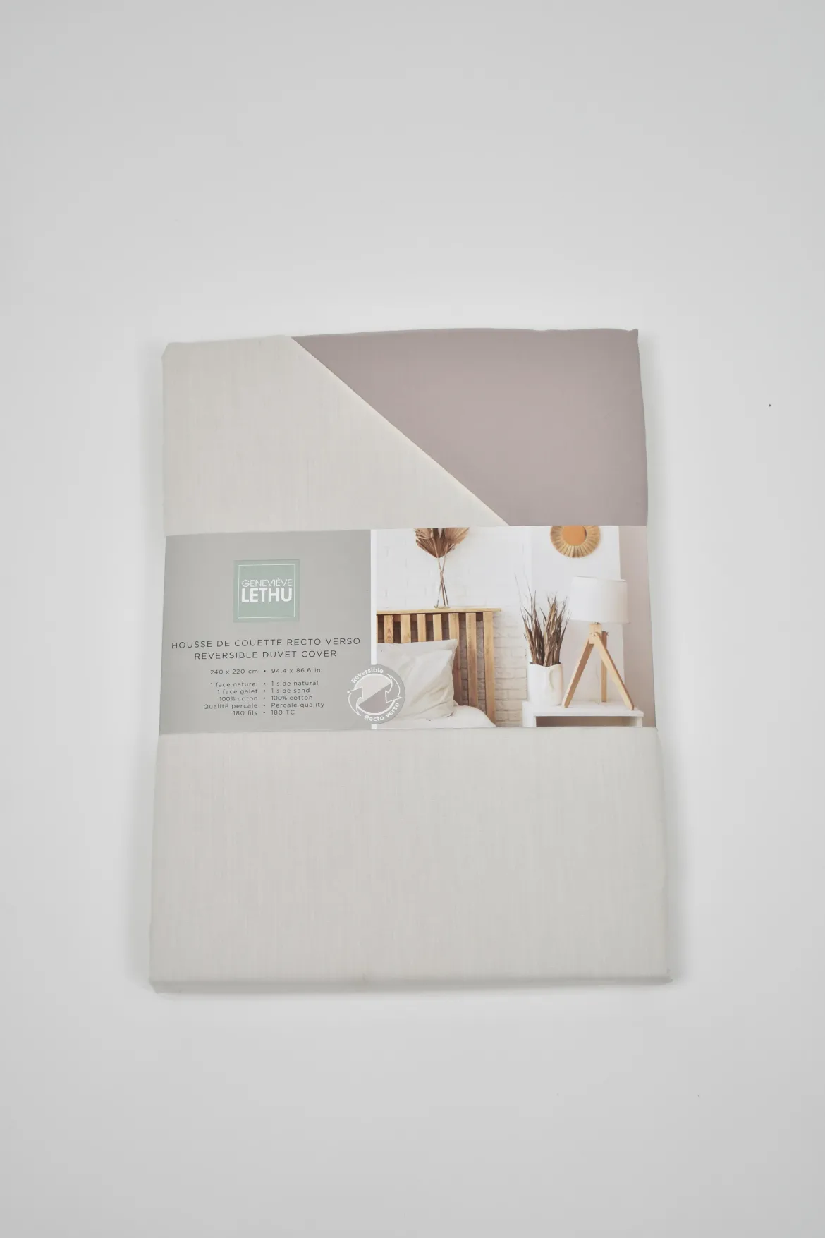 HOUSSE COUETTE REVER GENEVIEVE LETHU 220X240CM CREME