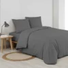 HOUSSE COUETTE 140X200CM MICROFIBRE GRIS